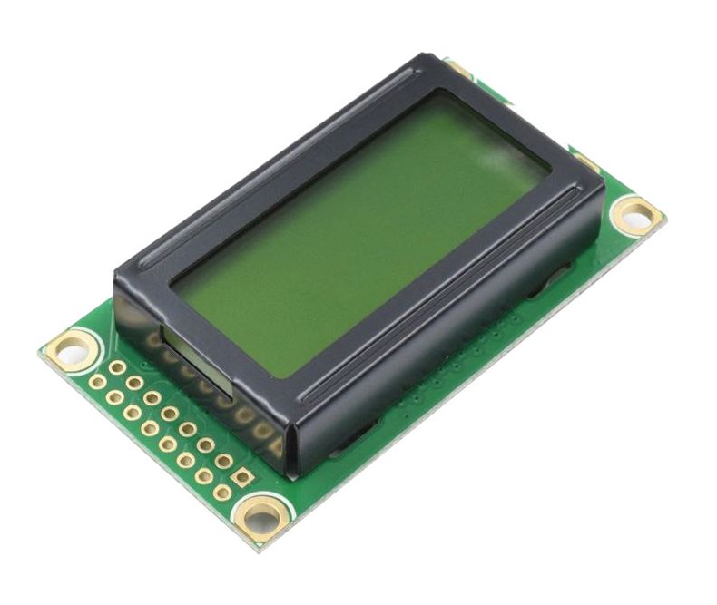 Display LCD 0802 8x2 karakters module zwart op groen SPLC780D interface